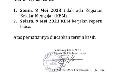 Pengumuman KBM 8 Mei 2023