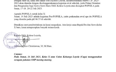 Pemberitahuan Permulaan Tahun Pelajaran 2023 – 2024