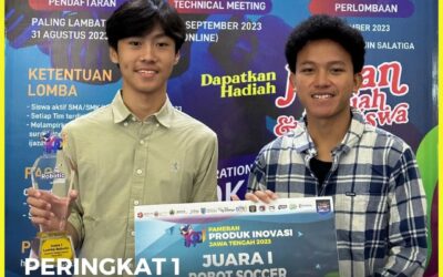 Juara Satu Pada Kompetisi Robot Soccer Tingkat SMA diselenggarakan oleh BRIDA Provinsi Jawa Tengah dan FT UDINUS