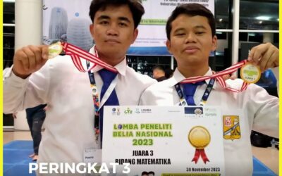 Juara 3 dalam Lomba Peneliti Belia Nasional 2023 Bidang Matematika
