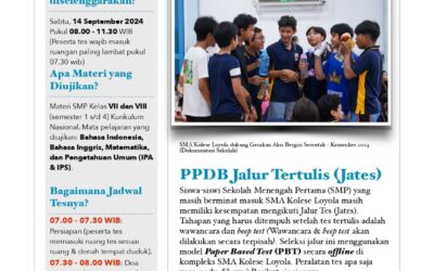 Pengumuman Jadwal Tes Tertulis dan Wawancara Jalur Tes PPDB Tahun Ajaran 2025 / 2026 SMA Kolese Loyola