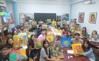 Eksplorasi Budaya Lewat Lukisan Jamu Gendong dengan Mixed Media