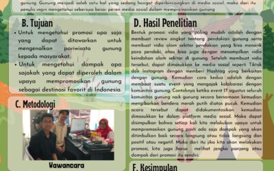 PERAN MEDIA SOSIAL DALAM MEMPROMOSIKAN GUNUNG SEBAGAI DESTINASI WISATA FAVORIT DI INDONESIA