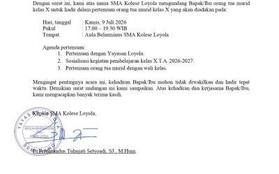 Undangan Pertemuan Orang Tua / Wali Murid Kelas X T.A. 2026 – 2027